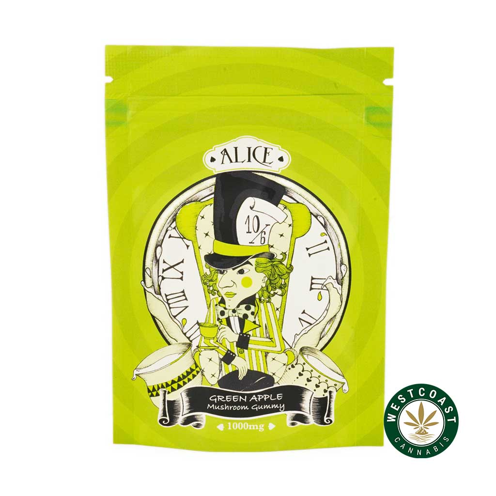 Alice Mushroom Gummy - Green Apple 1000mg - West Coast Cannabis Alice Mushroom Gummy - Green Apple 1000mg - West Coast Cannabis
