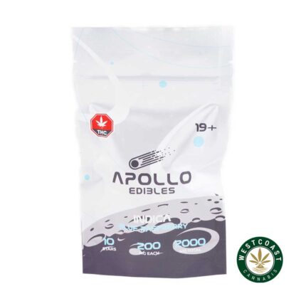 Apollo Edibles - Blue Raspberry Shooting Stars 2000mg THC Indica - West Coast Cannabis