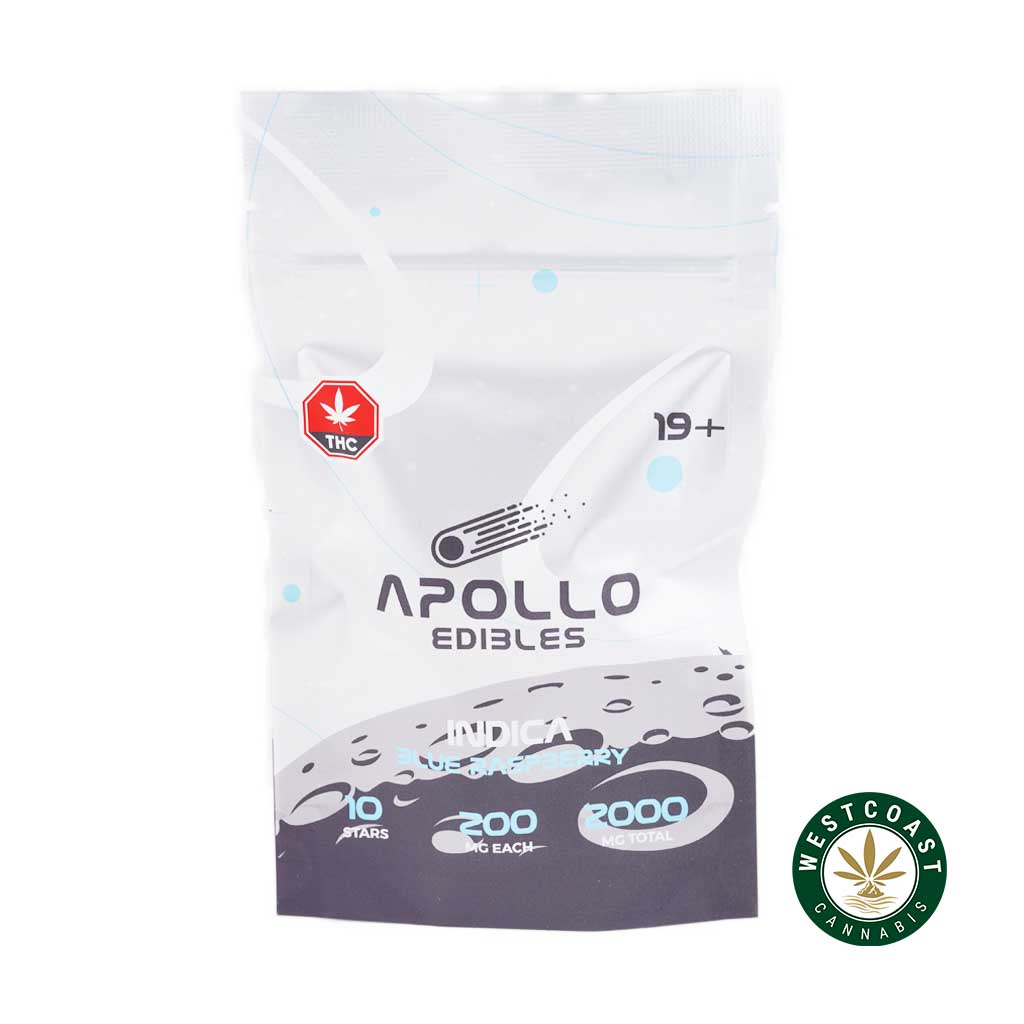 Apollo Edibles - Blue Raspberry Shooting Stars 2000mg THC Indica - West Coast Cannabis Apollo Edibles - Blue Raspberry Shooting Stars 2000mg THC Indica - West Coast Cannabis