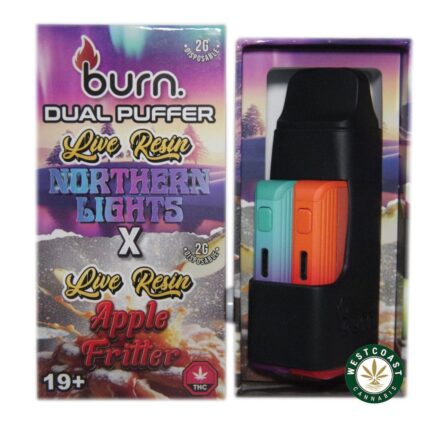 Burn Extracts - Dual 2 Gram Puffer – Live Resin Northern Lights x Live Resin Apple Fritter (2 Grams + 2 Gram) - West Coast Cannabis