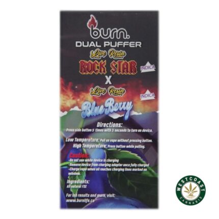 Burn Extracts - Dual 2 Gram Puffer – Live Resin Rockstar x Live Resin Blueberry (2 Grams + 2 Gram) - West Coast Cannabis