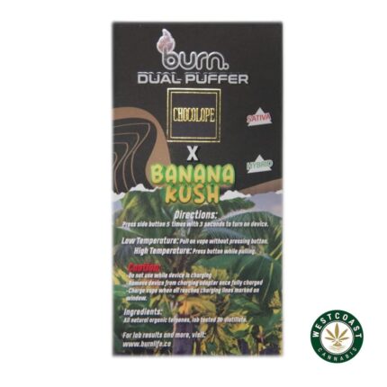 Burn Extracts - Dual 3 Gram Puffer – Chocolope x Banana Kush (3 Grams + 3 Gram) - West Coast Cannabis