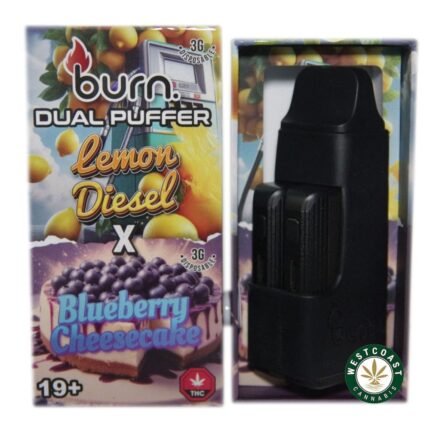 Burn Extracts - Dual 3 Gram Puffer – Lemon Diesel x Blueberry Cheesecake (3 Grams + 3 Gram) - West Coast Cannabis