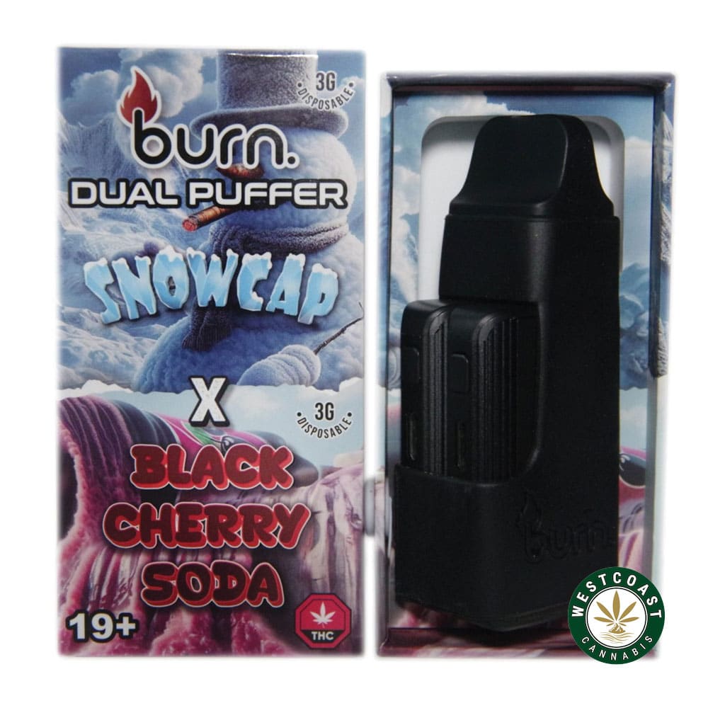 Burn Extracts - Dual 3 Gram Puffer – Snowcap x Black Cherry Soda (3 Grams + 3 Gram) - West Coast Cannabis Burn Extracts - Dual 3 Gram Puffer – Snowcap x Black Cherry Soda (3 Grams + 3 Gram) - West Coast Cannabis