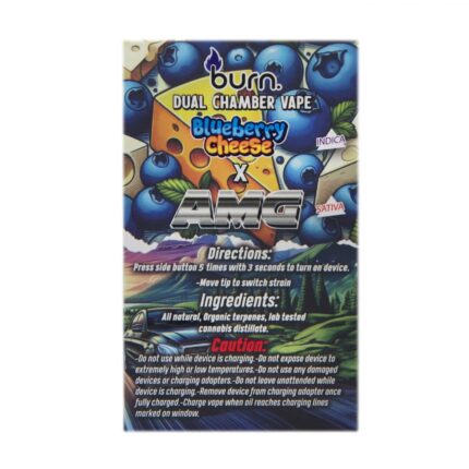 Burn Extracts - Dual Chamber Disposable Vape - Blueberry Cheese + AMG (3+3 Gram) - West Coast Cannabis