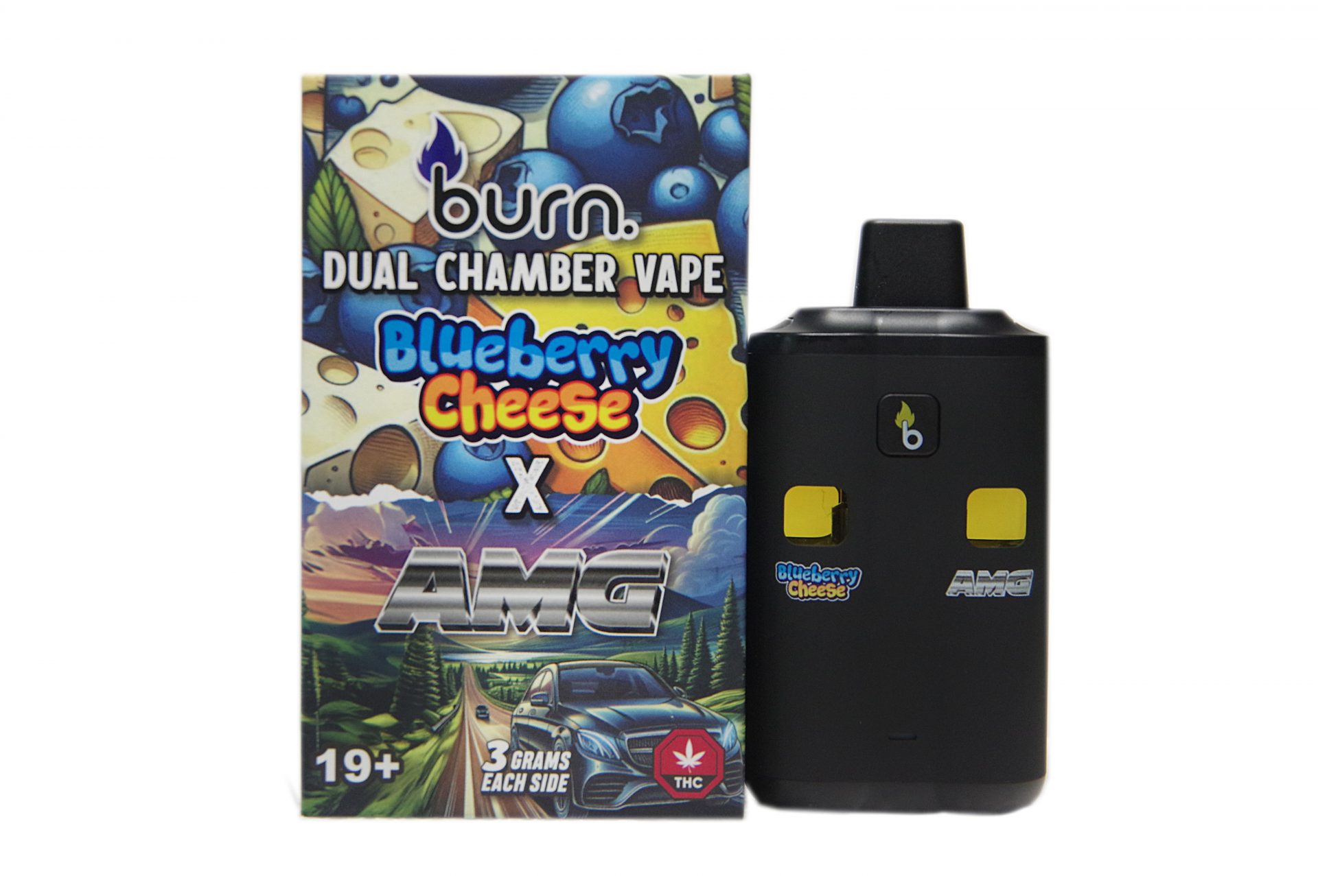 Burn Extracts - Dual Chamber Disposable Vape - Blueberry Cheese + AMG (3+3 Gram) - West Coast Cannabis Burn Extracts - Dual Chamber Disposable Vape - Blueberry Cheese + AMG (3+3 Gram) - West Coast Cannabis