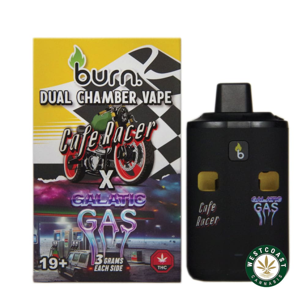 Burn Extracts - Dual Chamber Disposable Vape - Cafe Racer + Galactic Gas (3+3 Gram) - West Coast Cannabis Burn Extracts - Dual Chamber Disposable Vape - Cafe Racer + Galactic Gas (3+3 Gram) - West Coast Cannabis