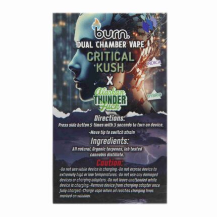 Burn Extracts - Dual Chamber Disposable Vape - Critical Kush + Alaskan Thunder Fuck (3+3 Gram) - West Coast Cannabis