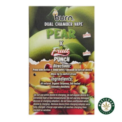 Burn Extracts - Dual Chamber Disposable Vape - Pear + Fruit Punch (3+3 Gram) - West Coast Cannabis