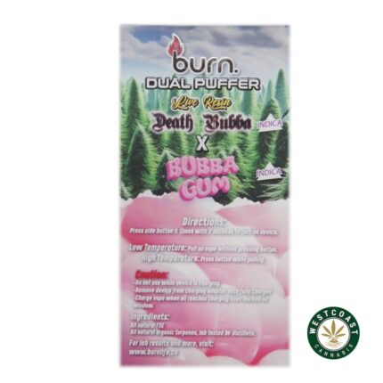 Burn Extracts - Dual Puffer – Live Resin Death Bubba x Bubba Gum (2 Grams + 3 Gram) - West Coast Cannabis