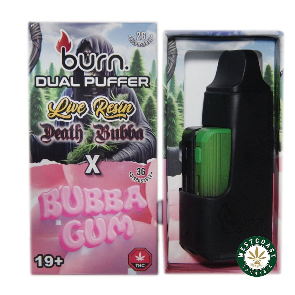 Burn Extracts - Dual Puffer – Live Resin Death Bubba x Bubba Gum (2 Grams + 3 Gram) - West Coast Cannabis Burn Extracts - Dual Puffer – Live Resin Death Bubba x Bubba Gum (2 Grams + 3 Gram) - West Coast Cannabis