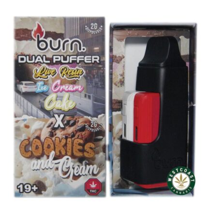 Burn Extracts - Dual Puffer – Live Resin Ice Cream Cake x Cookies and Cream (2 Grams + 2 Grams) - West Coast Cannabis