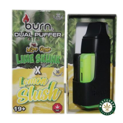 Burn Extracts - Dual Puffer – Live Resin Lime Skunk x Lemon Slush (2 Grams + 3 Gram) - West Coast Cannabis