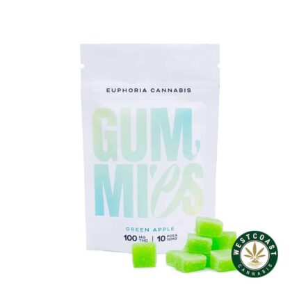 Euphoria Cannabis - Green Apple Gummies 100mg THC - West Coast Cannabis