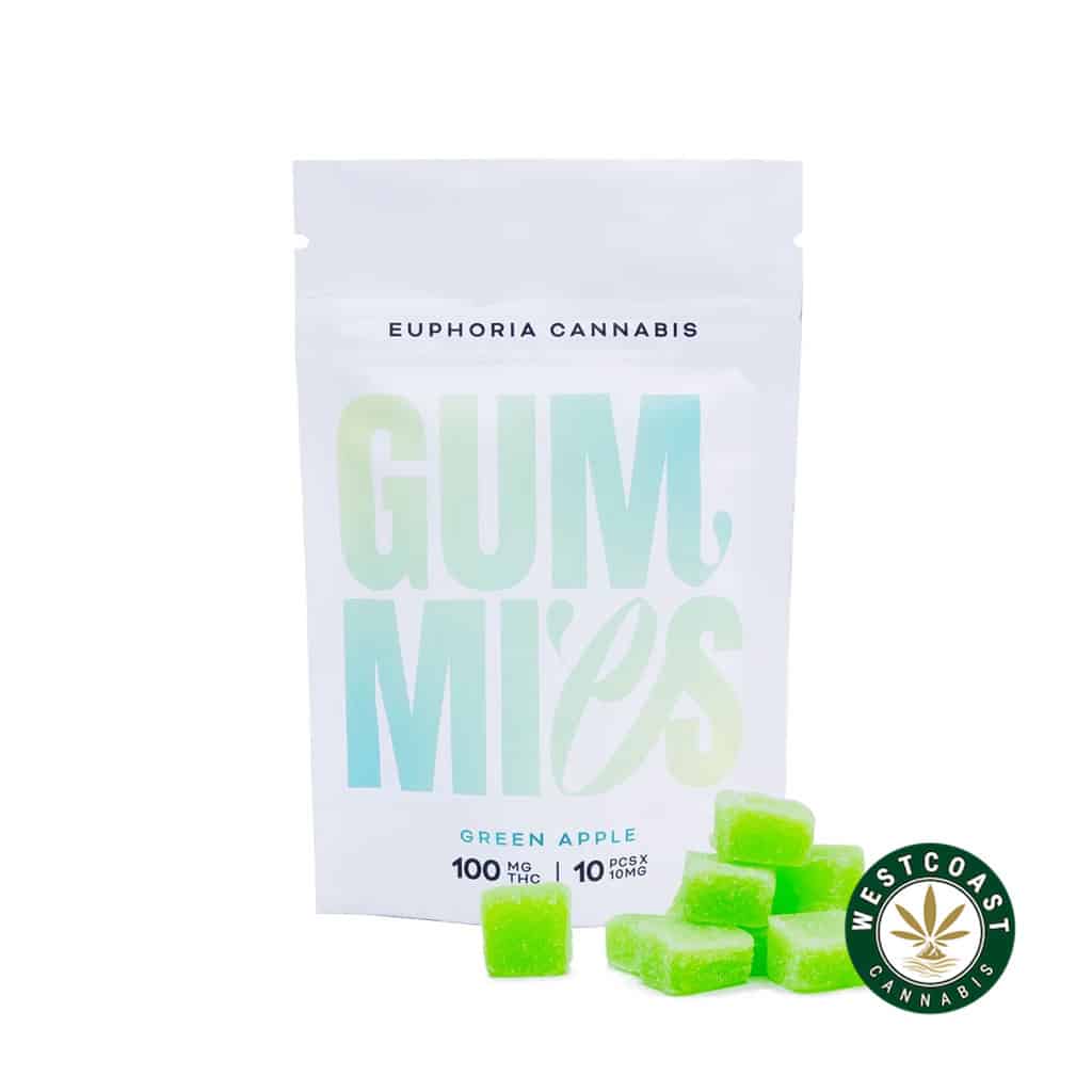 Euphoria Cannabis - Green Apple Gummies 100mg THC - West Coast Cannabis Euphoria Cannabis - Green Apple Gummies 100mg THC - West Coast Cannabis