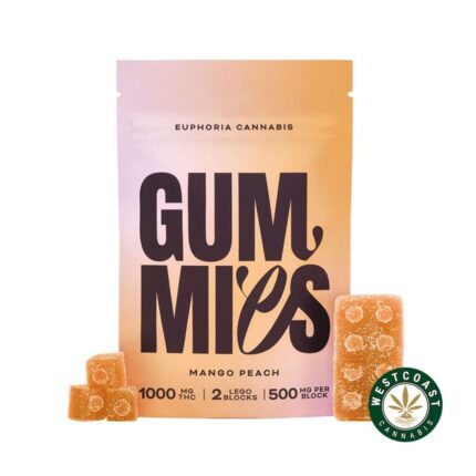 Euphoria Cannabis - Mango Peach Gummies 1000mg THC - West Coast Cannabis