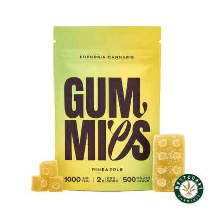 Euphoria Cannabis - Pineapple Gummies 1000mg THC - West Coast Cannabis