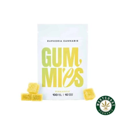 Euphoria Cannabis - Pineapple Gummies 100mg THC - West Coast Cannabis