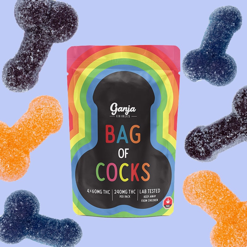 Ganja Edibles - Bag of Cocks Sour 240mg THC - West Coast Cannabis Ganja Edibles - Bag of Cocks Sour 240mg THC - West Coast Cannabis