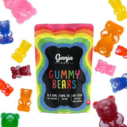 Ganja Edibles - Sour Ganja Bears 150mg THC - West Coast Cannabis