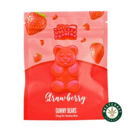 Get Wrecked Edibles - Strawberry Gummy Bears 300mg THC - West Coast Cannabis