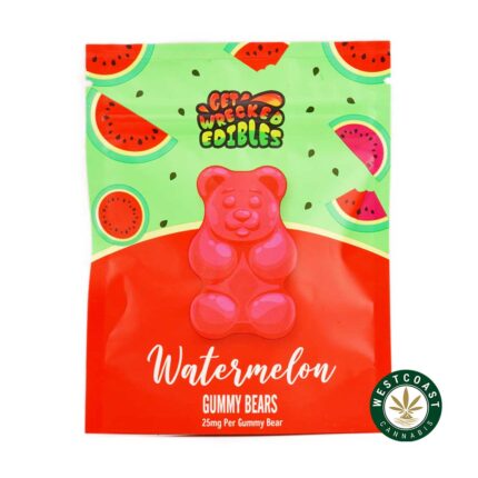 Get Wrecked Edibles - Watermelon Gummy Bears 300mg THC - West Coast Cannabis