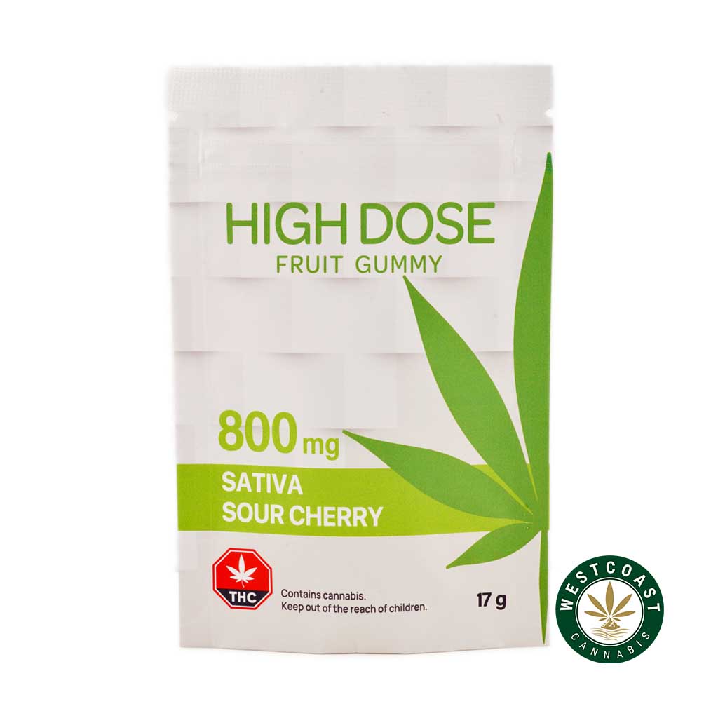 High Dose Fruit Gummy - Super Strength Sour Cherry 800mg THC (Sativa) - West Coast Cannabis High Dose Fruit Gummy - Super Strength Sour Cherry 800mg THC (Sativa) - West Coast Cannabis