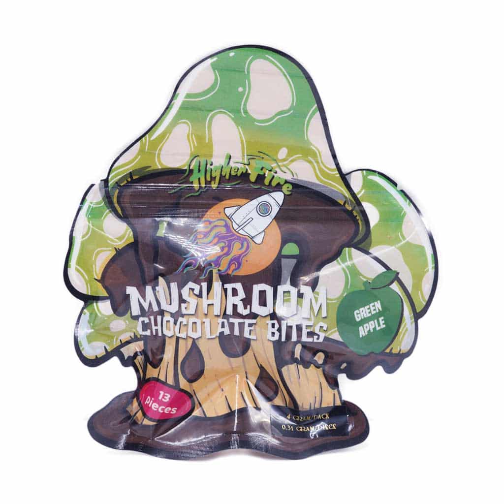 Higher Fire Extract - Mushroom Chocolate Bites - Green Apple 4000mg - West Coast Cannabis Higher Fire Extract - Mushroom Chocolate Bites - Green Apple 4000mg - West Coast Cannabis
