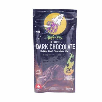 Higher Fire Extracts - Bubble Hash Chocolate Bar - Dark 1000mg THC - West Coast Cannabis