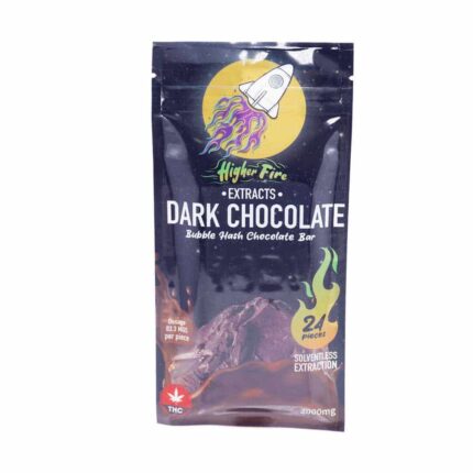 Higher Fire Extracts - Bubble Hash Chocolate Bar - Dark 2000mg THC - West Coast Cannabis