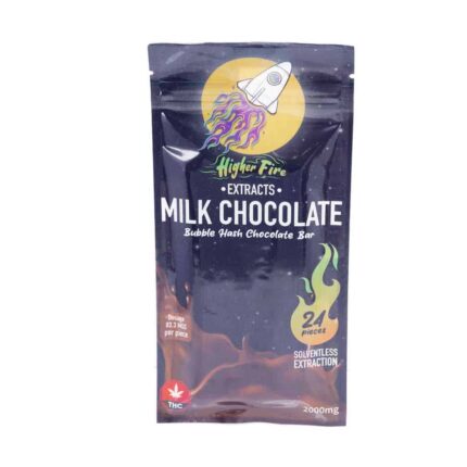 Higher Fire Extracts - Bubble Hash Chocolate Bar - Milk 2000mg THC - West Coast Cannabis