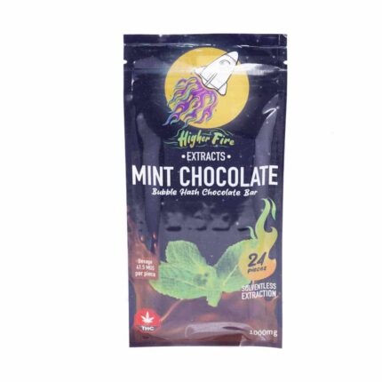 Higher Fire Extracts - Bubble Hash Chocolate Bar - Mint 1000mg THC - West Coast Cannabis