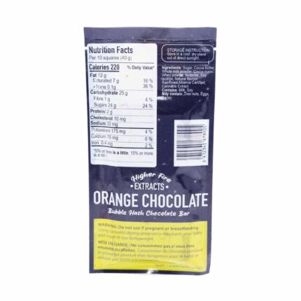 Higher Fire Extracts - Bubble Hash Chocolate Bar - Orange 2000mg THC - West Coast Cannabis