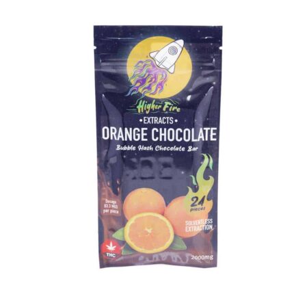 Higher Fire Extracts - Bubble Hash Chocolate Bar - Orange 2000mg THC - West Coast Cannabis