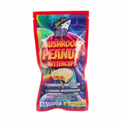 Higher Fire Extracts - Mushroom Peanut butter Chocolate Cups - Strawberry & Cream 5000MG - West Coast Cannabis