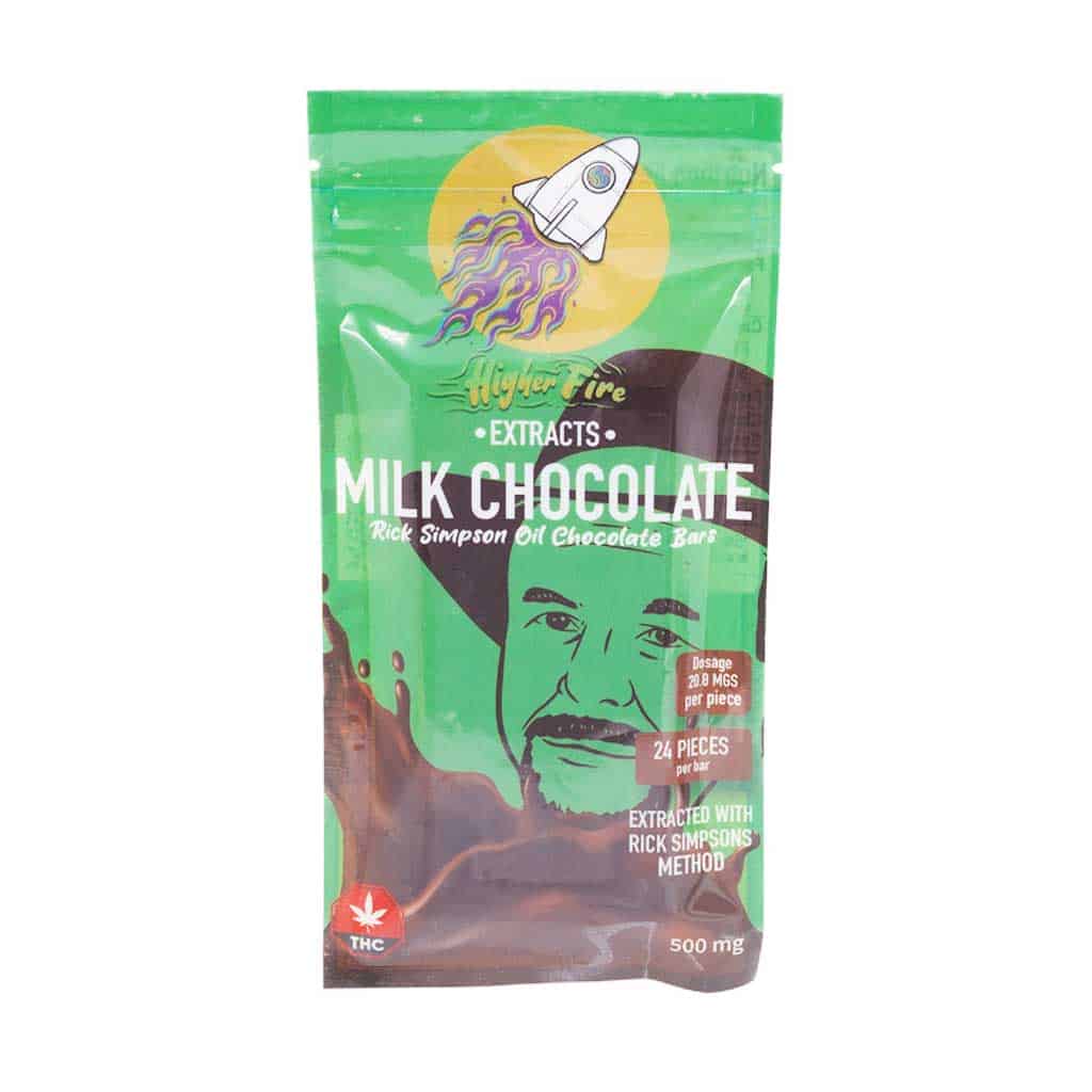 Higher Fire Extracts - Rick Simpson Chocolate Bar - Milk 500mg THC - West Coast Cannabis Higher Fire Extracts - Rick Simpson Chocolate Bar - Milk 500mg THC - West Coast Cannabis