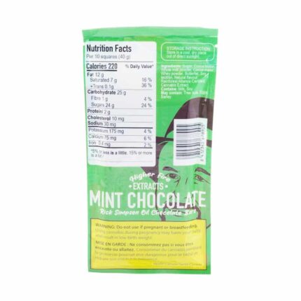 Higher Fire Extracts - Rick Simpson Chocolate Bar - Mint 500mg THC - West Coast Cannabis