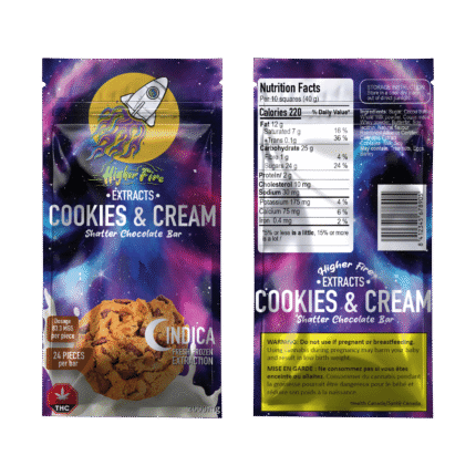 Higher Fire Extracts - Shatter Chocolate Bar - Cookies and Cream 1000mg THC (Indica) - West Coast Cannabis