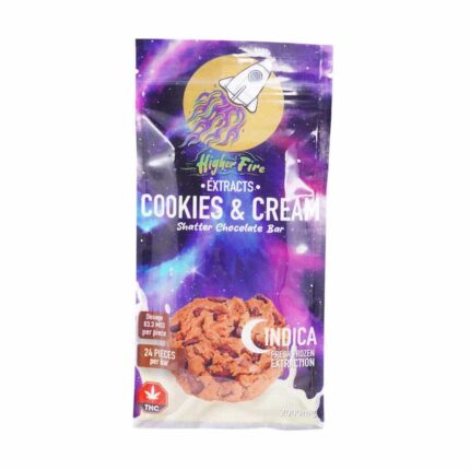 Higher Fire Extracts - Shatter Chocolate Bar - Cookies & Cream 2000mg THC (Indica) - West Coast Cannabis