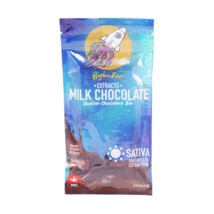 Higher Fire Extracts - Shatter Chocolate Bar - Milk 1000mg THC (Sativa) - West Coast Cannabis