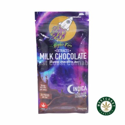Higher Fire Extracts - Shatter Chocolate Bar - Milk Chocolate 2000mg THC (Indica) - West Coast Cannabis