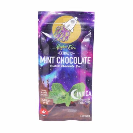 Higher Fire Extracts - Shatter Chocolate Bar - Mint 1000mg THC (Indica) - West Coast Cannabis