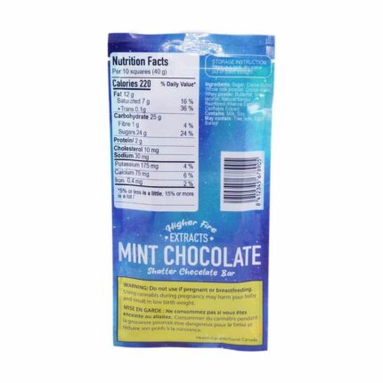Higher Fire Extracts - Shatter Chocolate Bar - Mint 1000mg THC (Sativa) - West Coast Cannabis