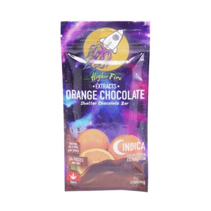Higher Fire Extracts - Shatter Chocolate Bar - Orange 2000mg THC (Indica) - West Coast Cannabis