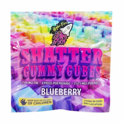 Higher Fire Extracts - Shatter Gummy Cubes - Blueberry 2500mg THC - West Coast Cannabis