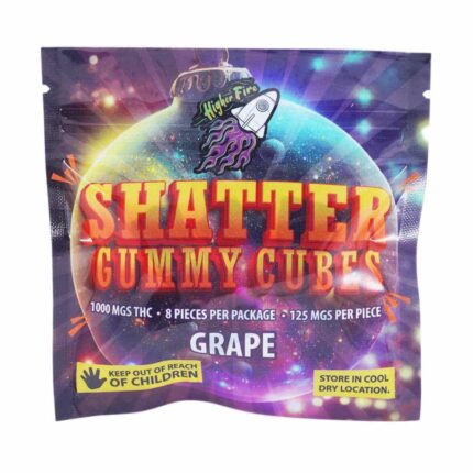 Higher Fire Extracts - Shatter Gummy Cubes - Grape 1000mg THC - West Coast Cannabis