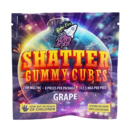 Higher Fire Extracts - Shatter Gummy Cubes - Grape 2500mg THC - West Coast Cannabis