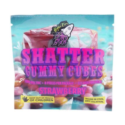 Higher Fire Extracts - Shatter Gummy Cubes - Strawberry 1000mg THC - West Coast Cannabis