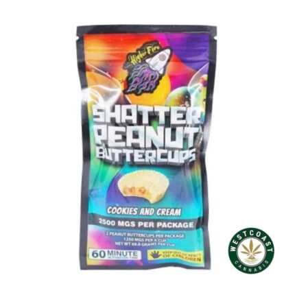 Higher Fire Extracts - Shatter Peanut Butter Chocolate Cups - Cookies and Cream 2500mg THC - West Coast Cannabis