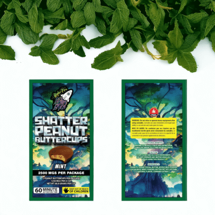 Higher Fire Extracts - Shatter Peanut Butter Chocolate Cups - Mint 2500mg THC - West Coast Cannabis